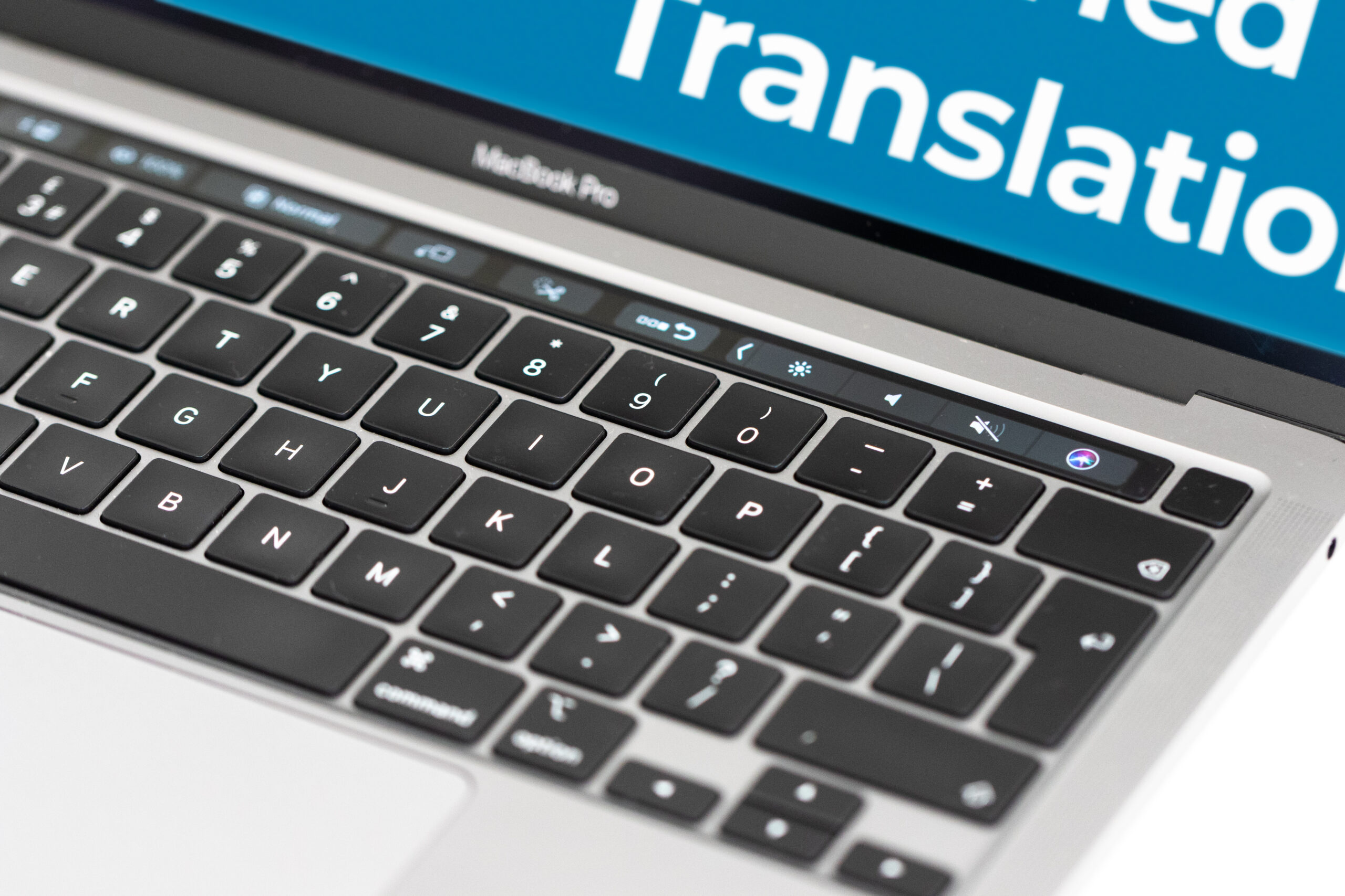 Certified translation office computer keyboard